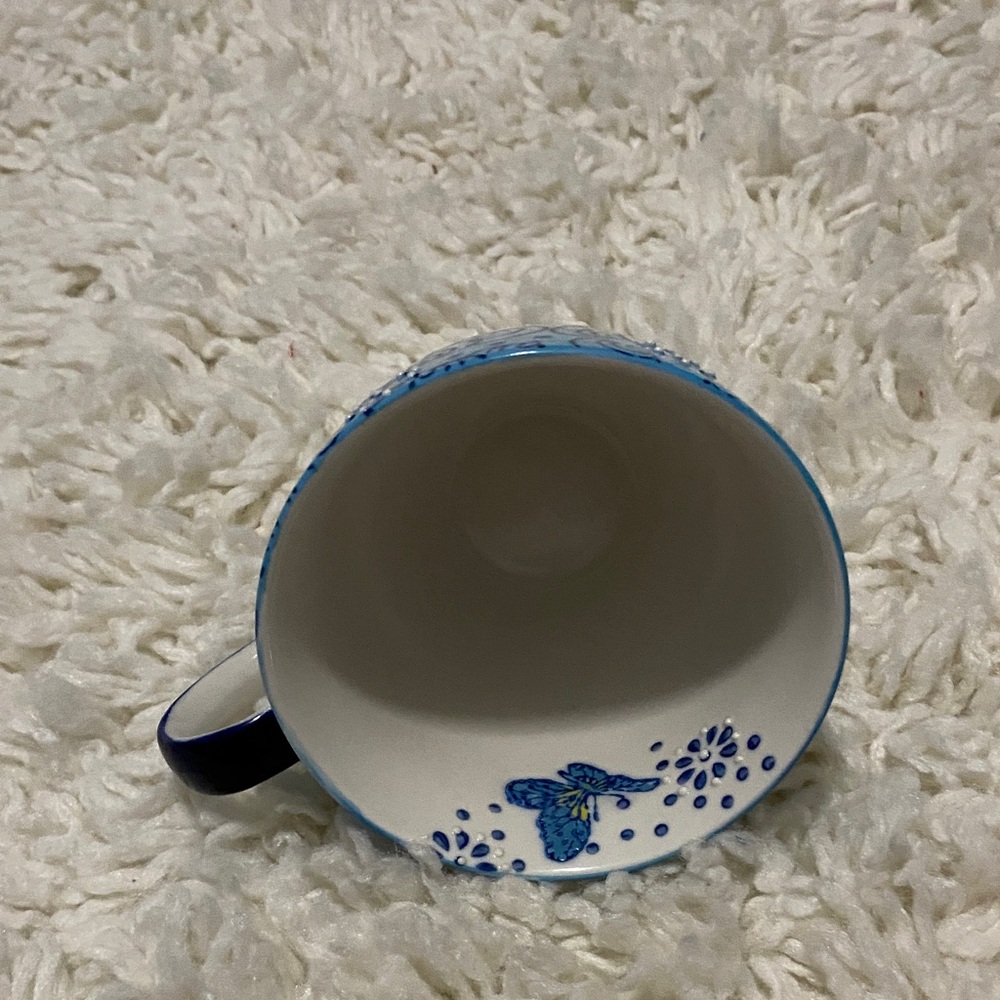 Dutch wax by coastline imports, elegant teacup style Blue Butterfly Ceramic Mug - Picture 13 of 16